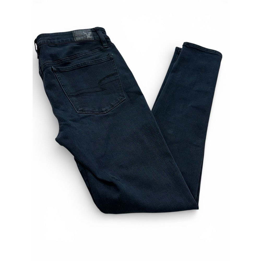 American Eagle Hi-Rise Jegging Jeans Womens 8 Long Dark‎ Wash 360 Stretch